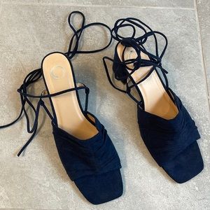 Ankle strap Lace Up low heels